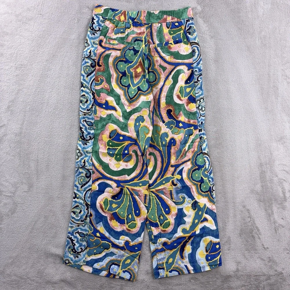Maeve Anthropologie Printed Wide Leg Pants Womens‎ Size 0P Multicolor Boho - Picture 2 of 6